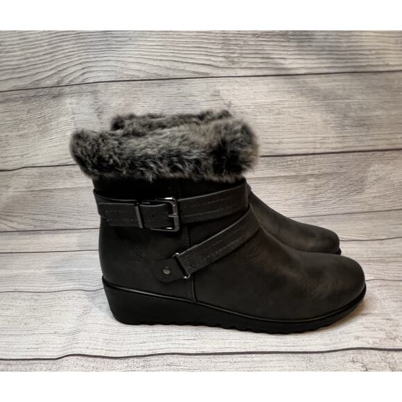 Jill Bootie Gray Women’s Size 10M NWOT Faux Fur Lined Ankle Boots - Picture 4 of 6